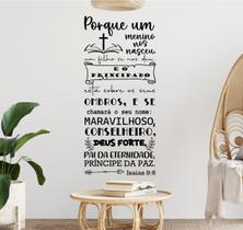 Adesivo de Parede Frase Versiculos da Bíblia Isaias 9:6