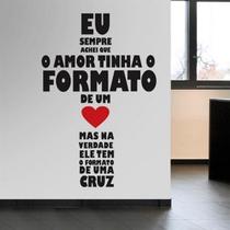 Adesivo De Parede Frases Amor Em Cruz - Médio 37X57Cm