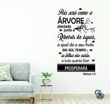 Adesivo De Parede Frases Bíblicas Salmo 1:3 Em Vinil 95X45Cm