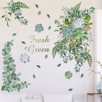 Adesivo de parede Fresh Green Plant para quarto ou sala de estar Adesivo de parede Fresh Green Plant para quarto ou sala de estar