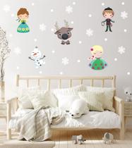 adesivo de parede frozen cute floquinho neve e bolinhas