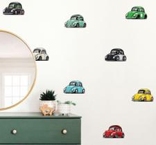 Adesivo de Parede Fuscas Carrinhos Coloridos Decoração