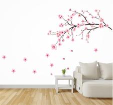 Adesivo De Parede Galho De Cerejeira Sakura E Flores