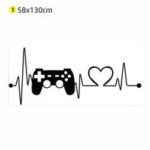 Adesivo de Parede Gamer Heartbeat 58x130 quarto sala Adesivo de Parede Gamer Heartbeat 58x130 quarto sala