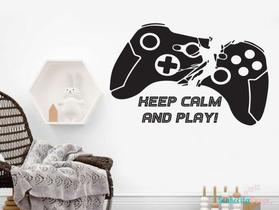 adesivo de parede games controle x box keep calm play