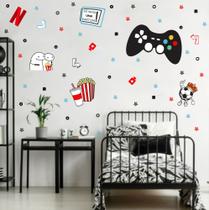 adesivo de parede games filmes controle pipoca cinema decoração sala quarto adesivo de parede games filmes controle pipoca cinema decoração sala quarto