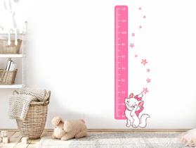 Adesivo De Parede Gata Marie Régua De Crescimento