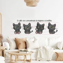 Adesivo de Parede Gatinhos Pretos Frase Animal Gatos