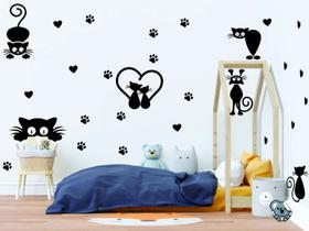 Adesivo de Parede Gatinhos Silhuetas Coleção