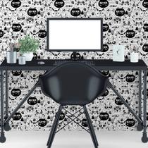 Adesivo De Parede Gato Preto Branco Jovem 310x58cm