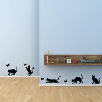 Adesivo de Parede Gatos Preto