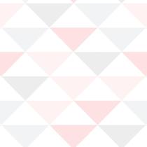 Adesivo De Parede Geomêtrico Triângulo Rosa e Cinza 310x58cm - PPDGE66