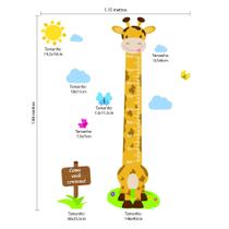 Adesivo De Parede Girafa Régua De Crescimento 146Cm