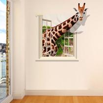 Adesivo de parede Giraffe 3D em PVC removível para janela 60x90cm