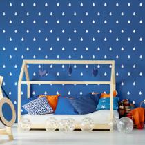 Adesivo de Parede Gotas Brancas para Quarto Chuva 5x3cm cobr Adesivo de Parede Gotas Brancas para Quarto Chuva 5x3cm cobr