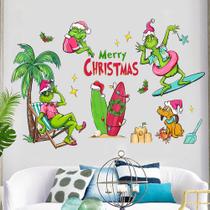 Adesivo de parede Grinch Christmas Holiday Home Decoration Adesivo de parede Grinch Christmas Holiday Home Decoration