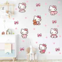 adesivo de parede hello kitty cute baby rosa decoração quarto de meninas laços adesivo de parede hello kitty cute baby rosa decoração quarto de meninas laços