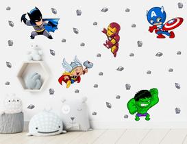 adesivo de parede heróis cute baby vingadores