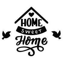 Adesivo de Parede Home Sweet Home Preto para Sala 60x70cm Adesivo de Parede Home Sweet Home Preto para Sala 60x70cm