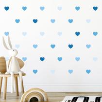 Adesivo de Parede Infantil 108 Corações Tons de Azul Quarto Sala Amor Menina Menino Decoração Bebê 199adn Adesivo de Parede Infantil 108 Corações Tons de Azul Quarto Sala Amor Menina Menino Decoração Bebê 199adn