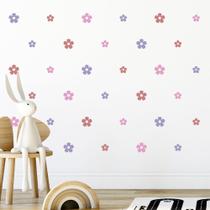 Adesivo de Parede Infantil 122 Flores Tons de Rosa e Lilás Quarto Sala Menina Menino Decoração Bebê 188adn Adesivo de Parede Infantil 122 Flores Tons de Rosa e Lilás Quarto Sala Menina Menino Decoração Bebê 188adn