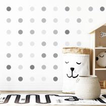 Adesivo de Parede Infantil - 126 Bolinhas - Tons de Cinza - Quarto Adesivo de Parede Infantil - 126 Bolinhas - Tons de Cinza - Quarto