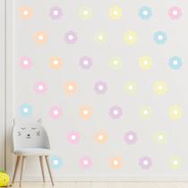 Adesivo de Parede Infantil 146 Flores Tons Pastel Quarto Criança 755adn Adesivo de Parede Infantil 146 Flores Tons Pastel Quarto Criança 755adn