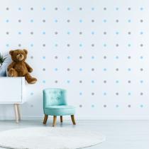 Adesivo de Parede Infantil 150 Bolinhas Tons Azul e Cinza Quarto 476adn Adesivo de Parede Infantil 150 Bolinhas Tons Azul e Cinza Quarto 476adn