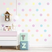 Adesivo De Parede Infantil 150 Bolinhas Tons Pastel Quarto