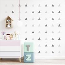 Adesivo de Parede Infantil - 156 Triângulos - Tons de Cinza - Quarto