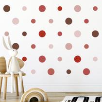 Adesivo de Parede Infantil 163 Bolinhas Tons de Vermelho Quarto Sala Menina Menino Decoração Bebê 104adn Adesivo de Parede Infantil 163 Bolinhas Tons de Vermelho Quarto Sala Menina Menino Decoração Bebê 104adn