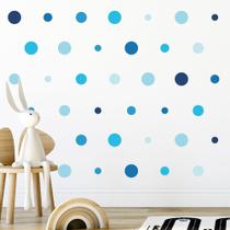 Adesivo de Parede Infantil 229 Bolinhas Tons de Azul Quarto Sala Menina Menino Decoração Bebê 059adn Adesivo de Parede Infantil 229 Bolinhas Tons de Azul Quarto Sala Menina Menino Decoração Bebê 059adn