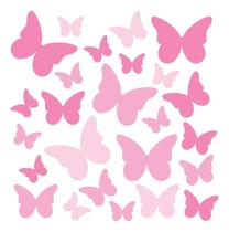 Adesivo De Parede Infantil 32 Borboletas Tons De Rosa Adesivo De Parede Infantil 32 Borboletas Tons De Rosa
