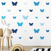 Adesivo de Parede Infantil 41 Borboletas Tons de Azul Quarto Sala Menina Menino Decoração Bebê 146adn Adesivo de Parede Infantil 41 Borboletas Tons de Azul Quarto Sala Menina Menino Decoração Bebê 146adn