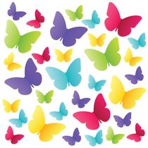 Adesivo de Parede Infantil - 45 Borboletas - Coloridas - Quarto - 003ir