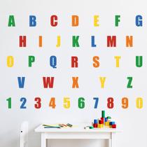 Adesivo de Parede Infantil Alfabeto Blocos de Montar Quarto Menina Menino Decoração Bebê 418adn Adesivo de Parede Infantil Alfabeto Blocos de Montar Quarto Menina Menino Decoração Bebê 418adn