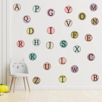 Adesivo de Parede Infantil Alfabeto Completo Quarto Criança 498adn Adesivo de Parede Infantil Alfabeto Completo Quarto Criança 498adn