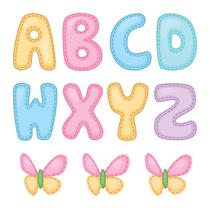 Adesivo de Parede Infantil Alfabeto e Borboletas Quarto Criança - 051ir