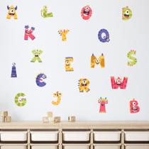 Adesivo de Parede Infantil Alfabeto Monstrinhos Quarto Menina Menino Decoração Bebê 353adn Adesivo de Parede Infantil Alfabeto Monstrinhos Quarto Menina Menino Decoração Bebê 353adn