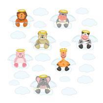 Adesivo de Parede Infantil Anjinhos e Nuvens Quarto Criança - 041ir