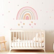Adesivo de Parede Infantil Arco Íris Coração Bolinhas Adesivo de Parede Infantil Arco Íris Coração Bolinhas