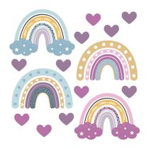 Adesivo De Parede Infantil Arco-Iris Quarto Menina Bebe - 251ir