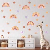 Adesivo De Parede Infantil Arcoíris Boho Chic Quarto Criança 672adn Adesivo De Parede Infantil Arcoíris Boho Chic Quarto Criança 672adn