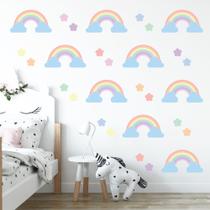 Adesivo De Parede Infantil Arcoíris Flores Quarto Menina 541adn Adesivo De Parede Infantil Arcoíris Flores Quarto Menina 541adn