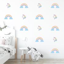 Adesivo De Parede Infantil Arcoíris Unicórnio Quarto Menina 544adn Adesivo De Parede Infantil Arcoíris Unicórnio Quarto Menina 544adn