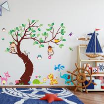 Adesivo de Parede Infantil Arvore Zoo Safari 007