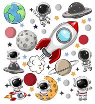 Adesivo de Parede Infantil Astronauta Estrelas Quarto Criança