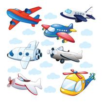 Adesivo de Parede Infantil Aviação Avião Quarto Criança - 061ir