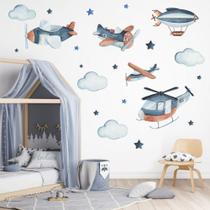 Adesivo de Parede Infantil Avião Aquarela Adesivo de Parede Infantil Avião Aquarela