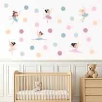 Adesivo de Parede Infantil Bailarinas Quarto Menina Menino Decoração Bebê 428adn Adesivo de Parede Infantil Bailarinas Quarto Menina Menino Decoração Bebê 428adn